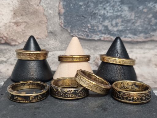 Three pence coin ring