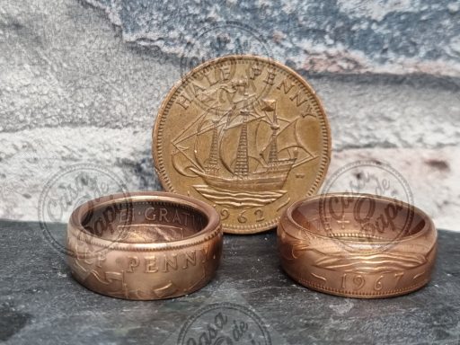 Half penny coin ring